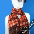 Grid Wool Scarf for Lady